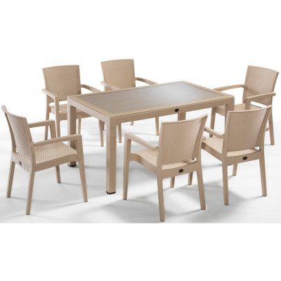 fence taupe τραπεζαρία με τζάμι 150x90